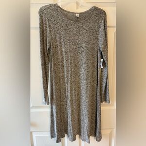 Old Navy Heathered Gray Long Sleeve Dress